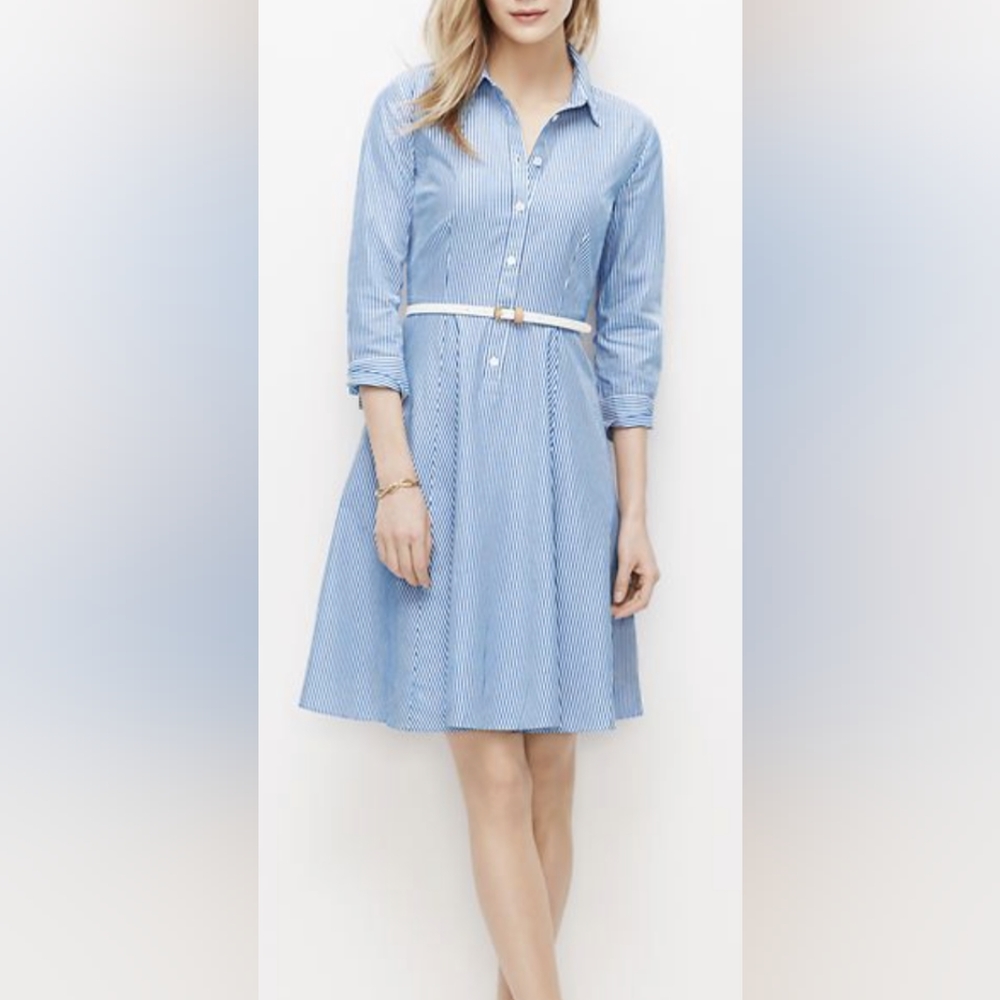 Ann Taylor NWT Striped Full Skirt Shirtdress, Size 12